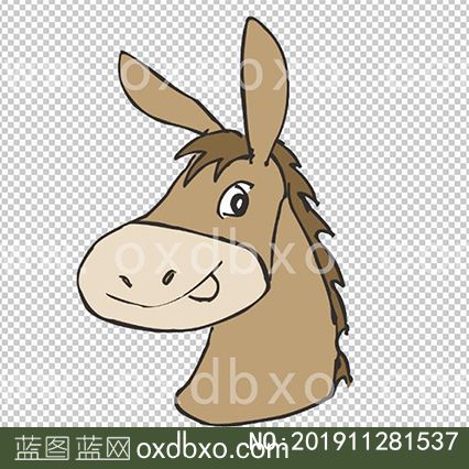 手绘毛驴卡通小驴设计素材_作品编号NO:201911281537(图1)