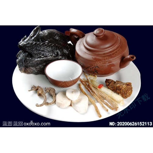 紫砂壶海马人参炖乌鸡菜谱湘菜系列美食菜牌素材_作品编号NO:20200626152113