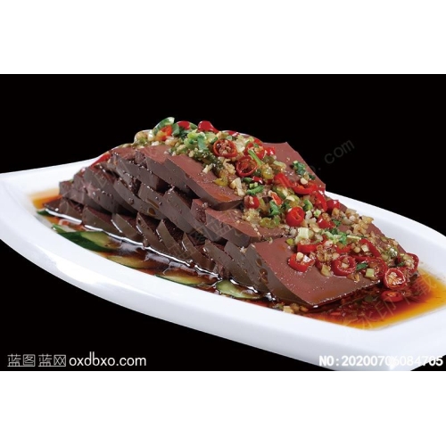 辣子蒜鸭血菜谱湘菜系列美食菜牌素材_作品编号NO:20200706084705
