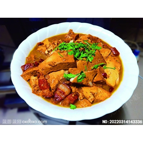 大豆腐红烧肉大豆腐原创美食菜谱摄影图片素材_作品编号：20220314143336