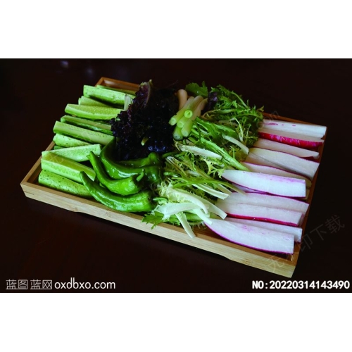 婆婆丁水萝卜紫菜蘸酱菜原创美食菜谱摄影图片素材_作品编号：20220314143490