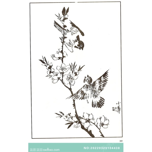 芥子园翎毛花卉画法中国传统国画素材_作品编号：NO:20220320104438