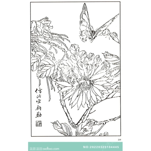 芥子园翎毛花卉画法中国传统国画素材_作品编号：NO:20220320104445