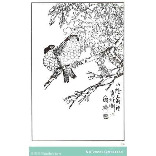 芥子园翎毛花卉画法中国传统国画素材_作品编号：NO:20220320104455
