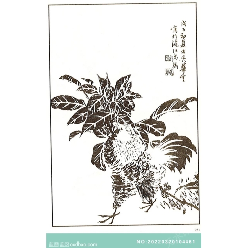 芥子园翎毛花卉画法中国传统国画素材_作品编号：NO:20220320104461
