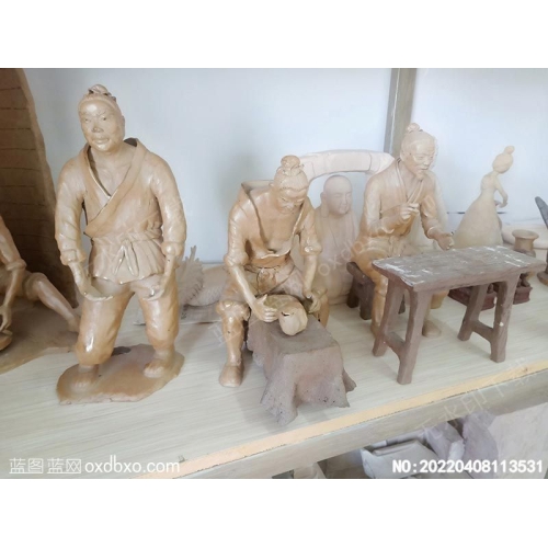 陶瓷工人烧瓷工匠传统陶瓷工匠塑像摄影素材编号:20220408113531