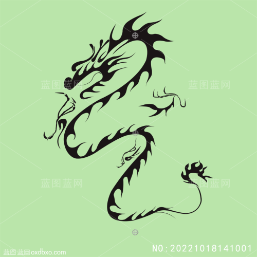 2024龙年龙形图腾龙图案龙纹理花纹矢量PSD龙造型花纹_素材编号NO:20221018141001