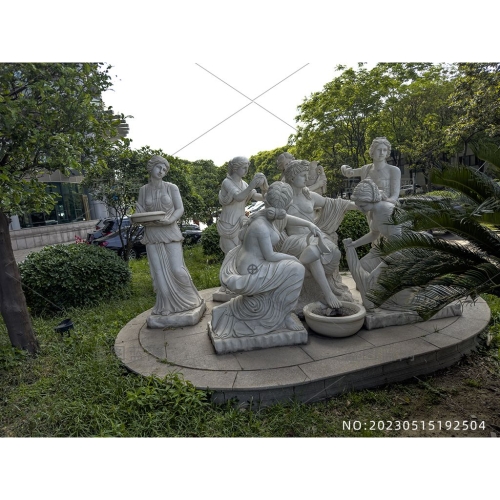 摄影华西村西方女神群雕像石雕石刻群像素材编号_NO:20230515192504