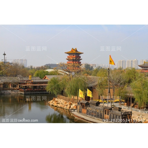 清明上河园古塔楼河南开封风光摄影素材编号_NO20230524151542