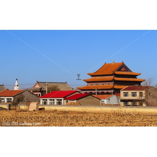 内蒙古奈曼乡村古楼风光摄影古建筑风景摄影图片素材
