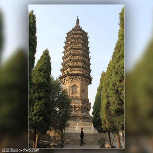 河北省石家庄市正定县临济寺澄灵塔摄影图片素材