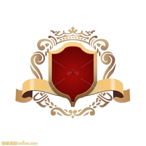 欧式复古对称logo图标花纹徽章标志标徽背景皇冠盾牌元素