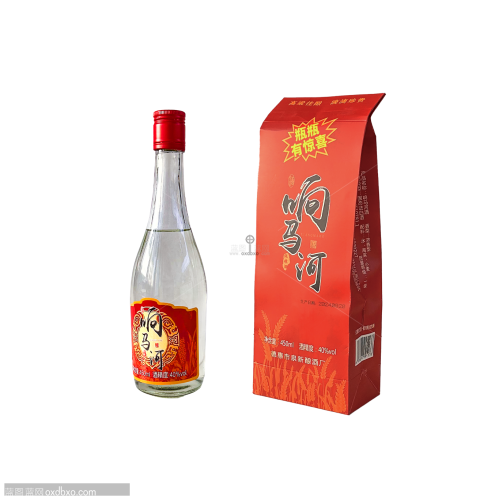 免费素材PSD免抠活层响马河酒响马河白酒响马河瓶装酒纸袋