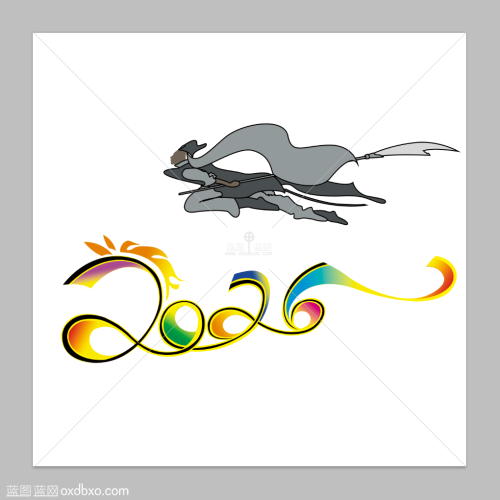 商用素材马年新春新年元素龙马造型勇士将军奋斗者先锋勇往直前2026