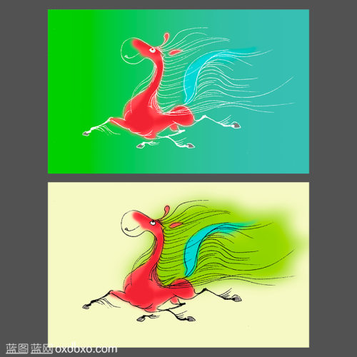 商用素材国风马年插画复古马漫画手绘复古素材编号_NO:20260215143802